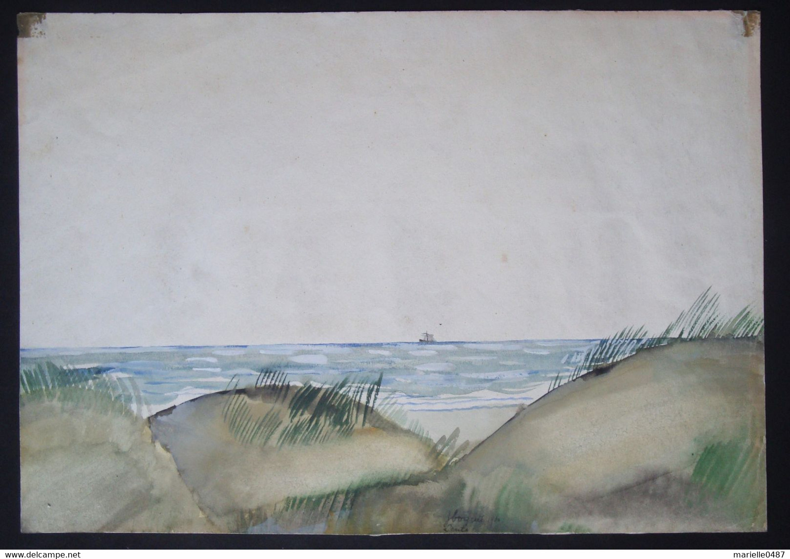 Jean Boquet (Bruxelles 1908-1976) "Marine 13" Aquarelle. - Aquarelles