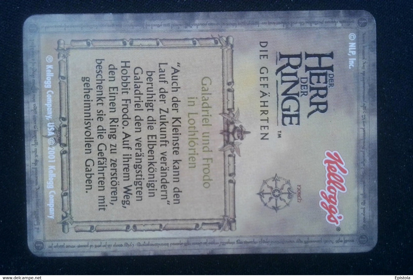 ► GALADRIEL  Lord Of The Rings (3D German Trading Card) Le Seigneur Des Anneaux Version Allemagne En Relief  Kellog's - Il Signore Degli Anelli