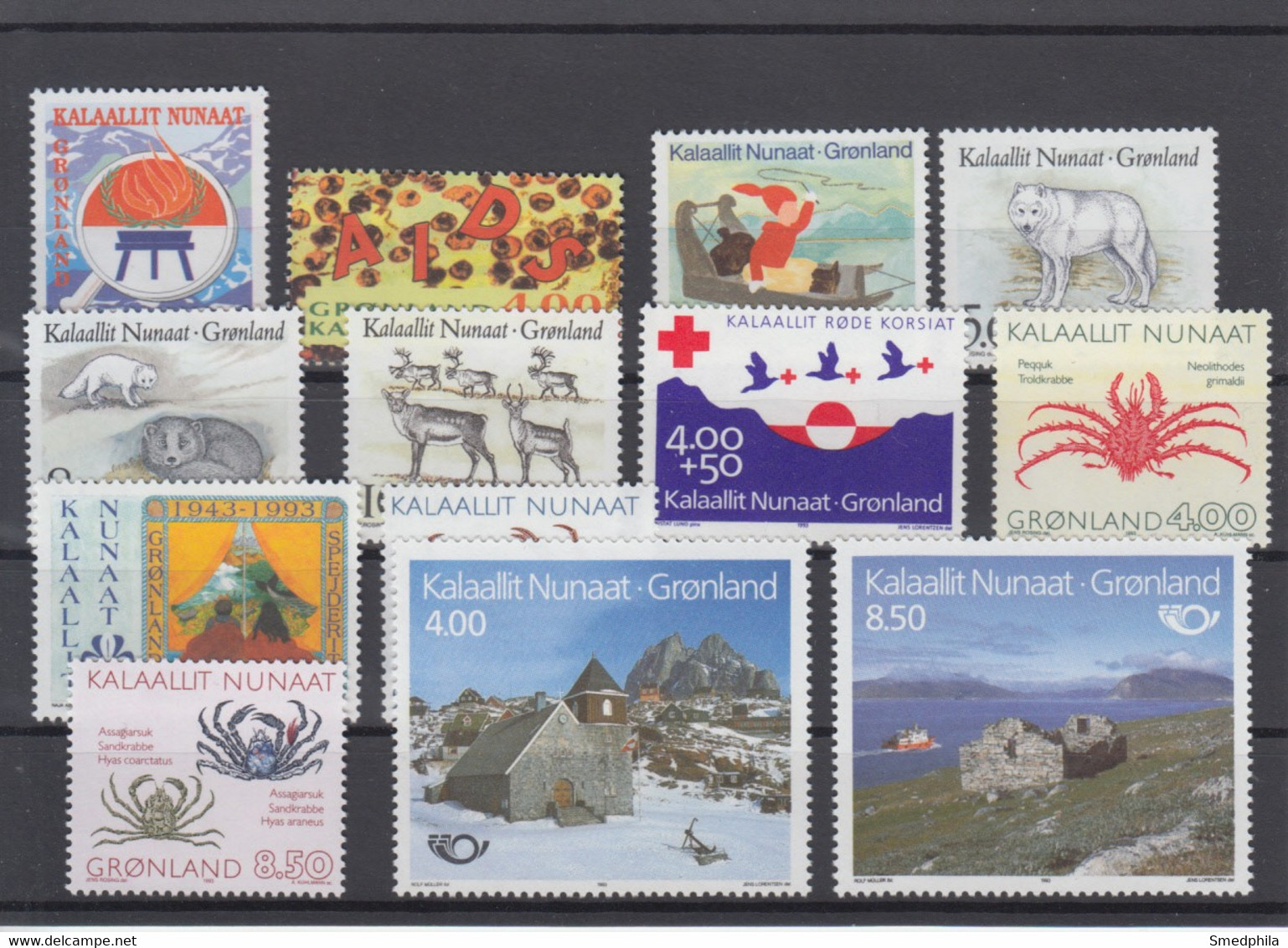 Greenland 1993 - Full Year MNH ** Missing Block 4 - Años Completos