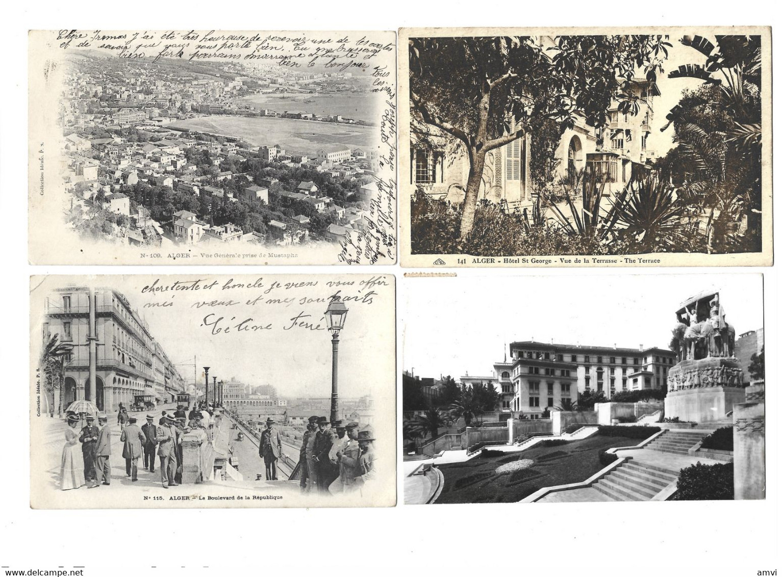 22-12-3433 Algerie Alger Lot De 5 Cpa - Algiers