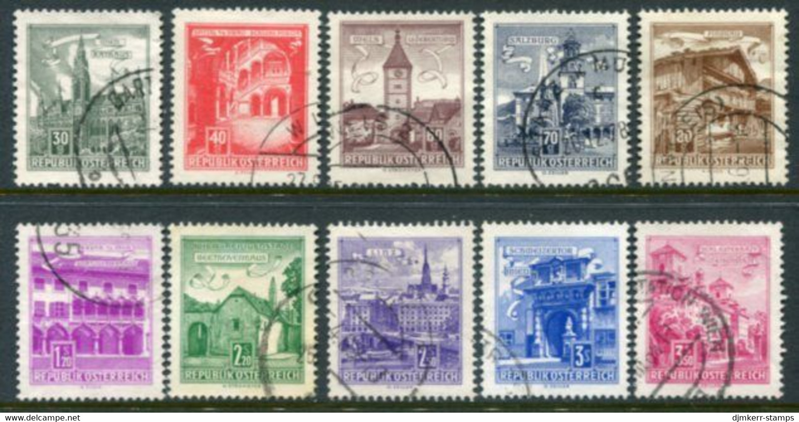 AUSTRIA 1962 Definitive: Buildings Used.  Michel 1111-20 - Used Stamps