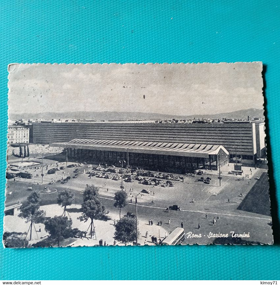 Cartolina Roma - Stazione Termini. Viaggiata 1955 - Stazione Termini