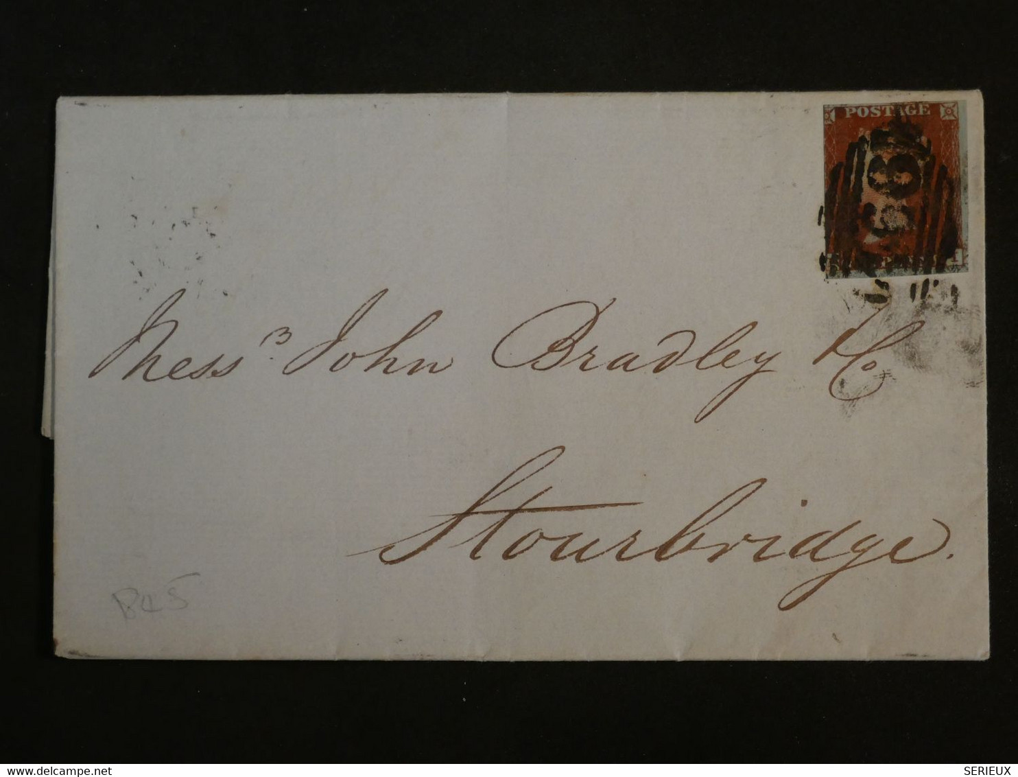 BJ9 GREAT BRITAIN  BELLE  LETTRE  1845  LIVERPOOL  A  STOURBRIDGE+RED ONE PENNY  +++AFFRANCH. INTERESSANT+ - Briefe U. Dokumente