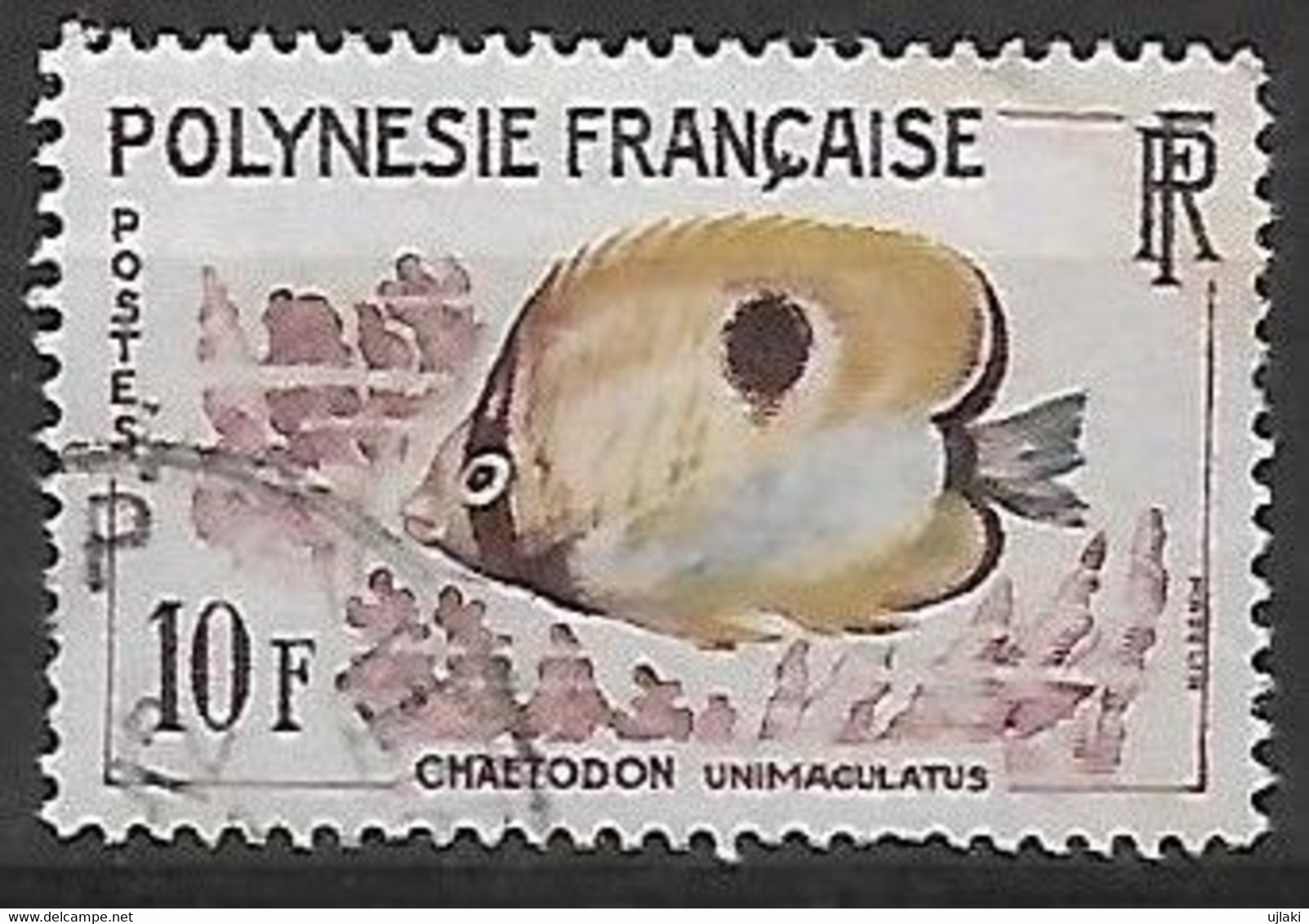 Polynésie Française  Poissons:chautaudon Inémaculatis   N°19  Année:1962 - Gebraucht