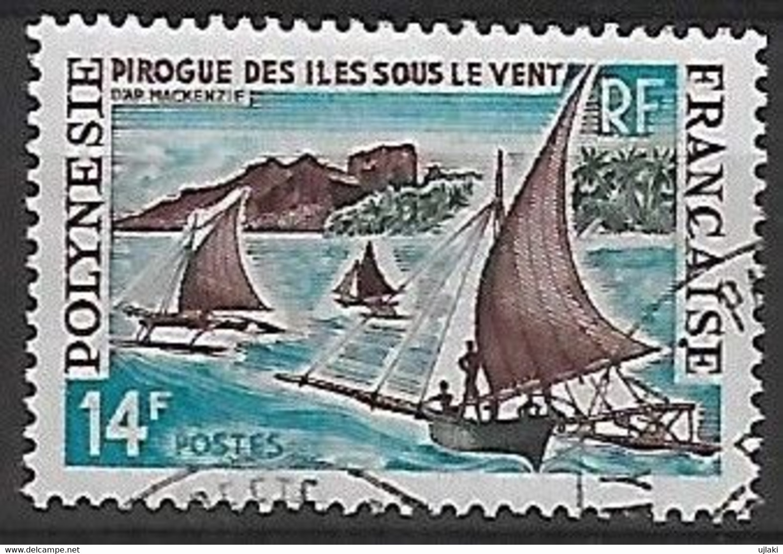 Polynésie Française  Bateaux:pirogues N°39  Année:1966 - Oblitérés