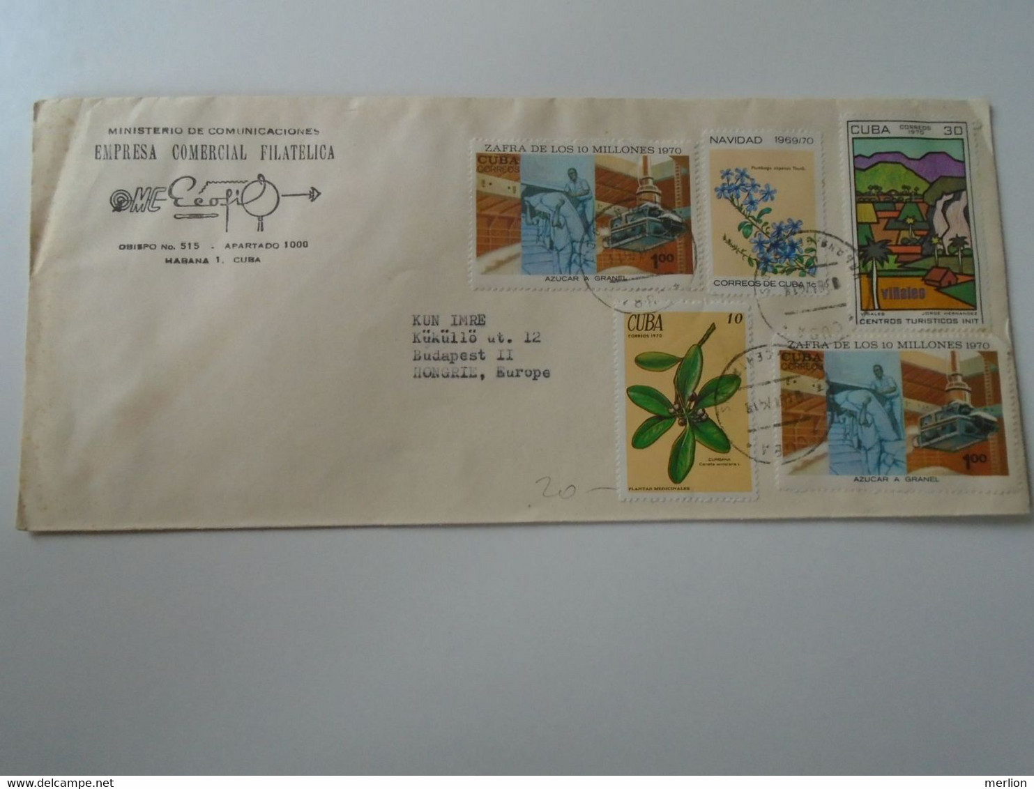 ZA399.14   CUBA   Cover -  Ca 1970's      Sent To Hungary - Briefe U. Dokumente