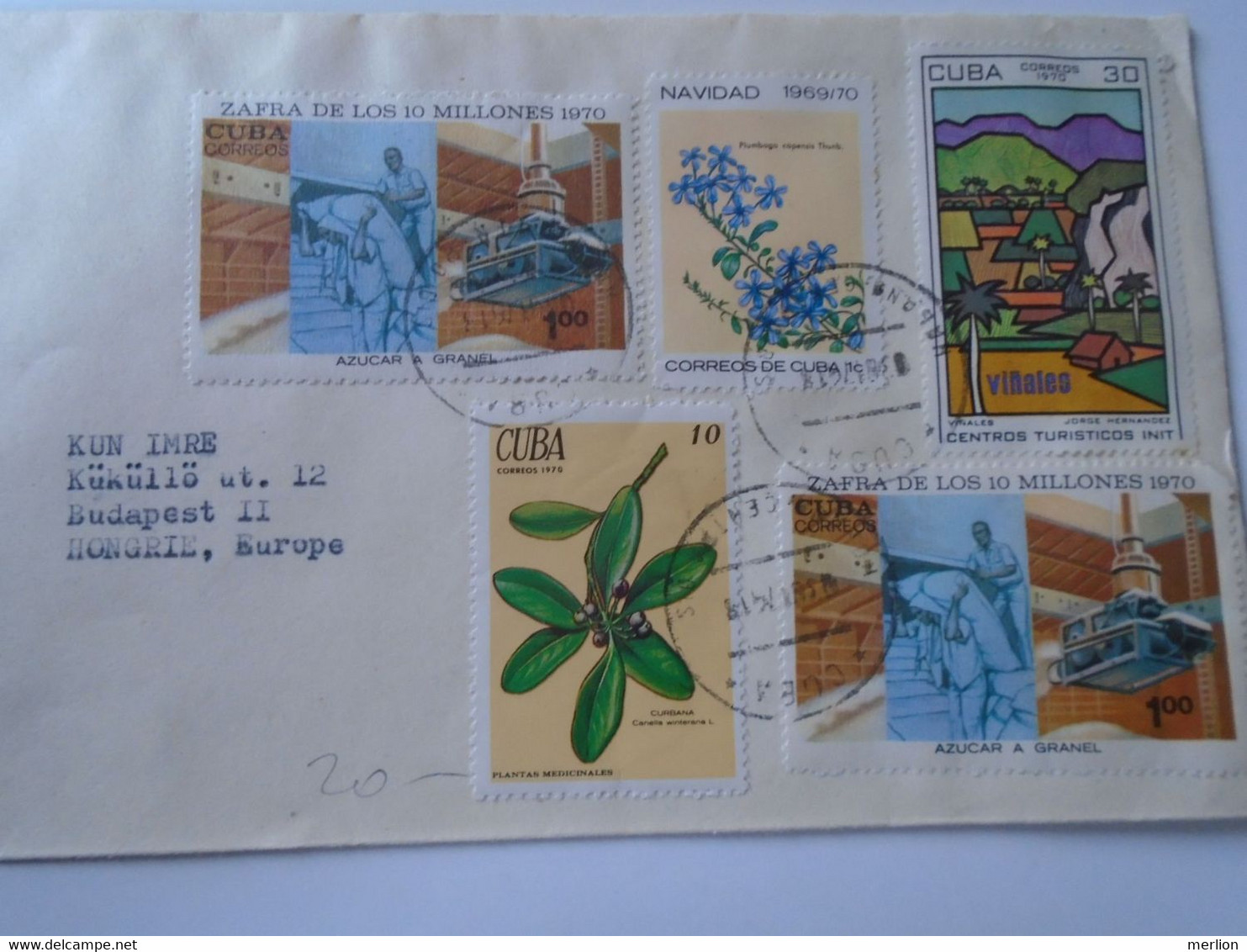 ZA399.14   CUBA   Cover -  Ca 1970's      Sent To Hungary - Brieven En Documenten