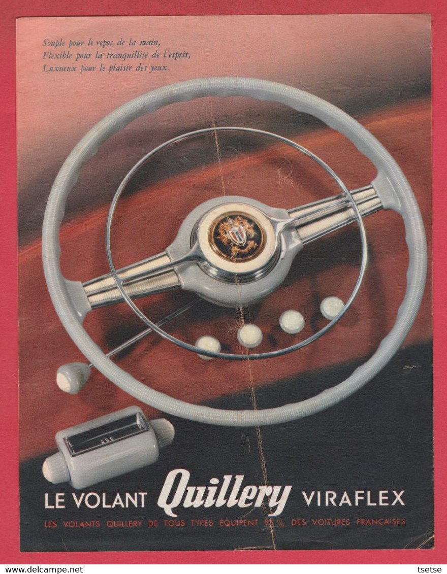 Publicité Automobile / Années 50 - Le Volant Quillery -Viraflex - Février 1952 - Pubblicitari