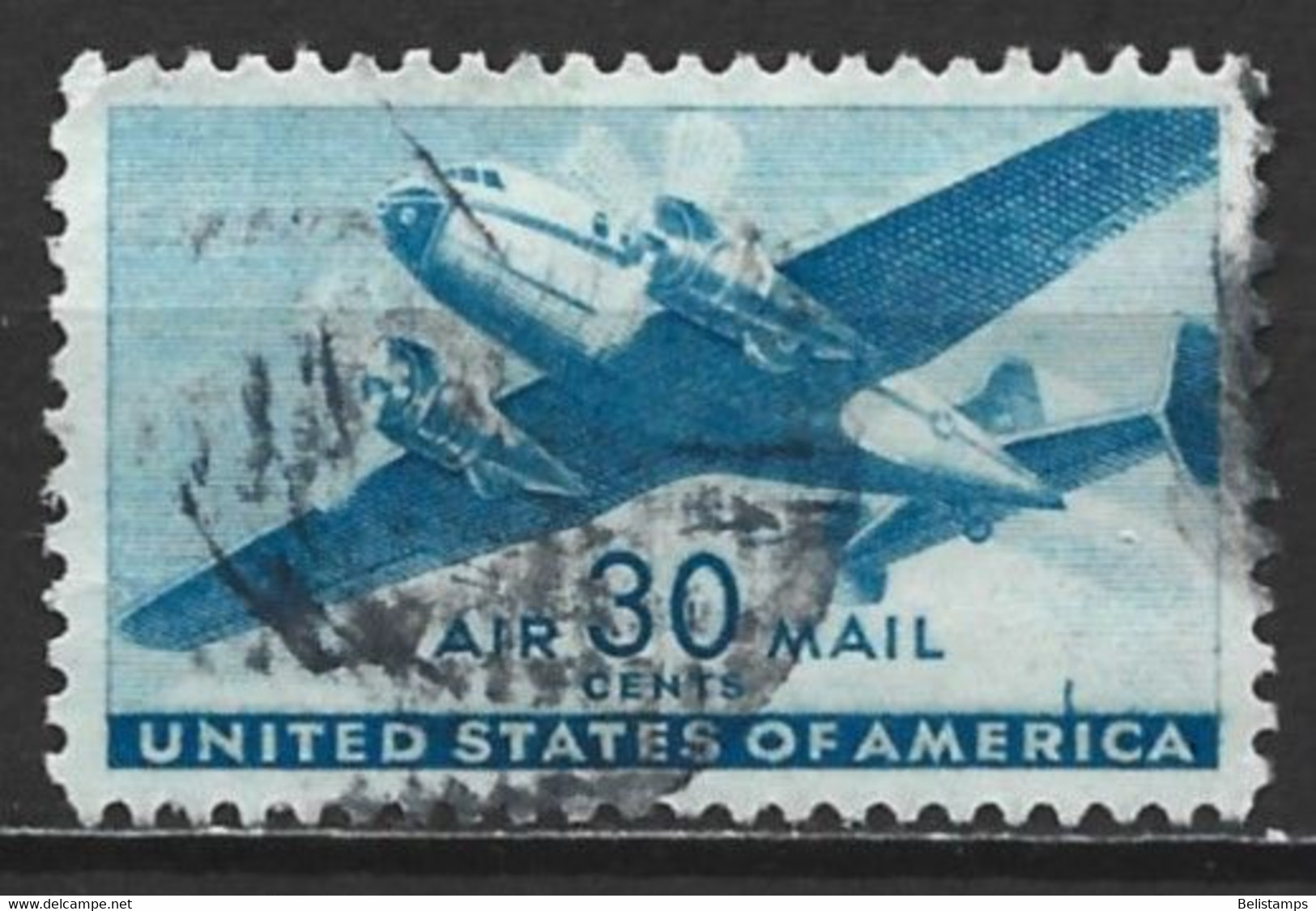 United States 1941. Scott #C30 (U) Twin-Motored Transport Plane - 2a. 1941-1960 Oblitérés