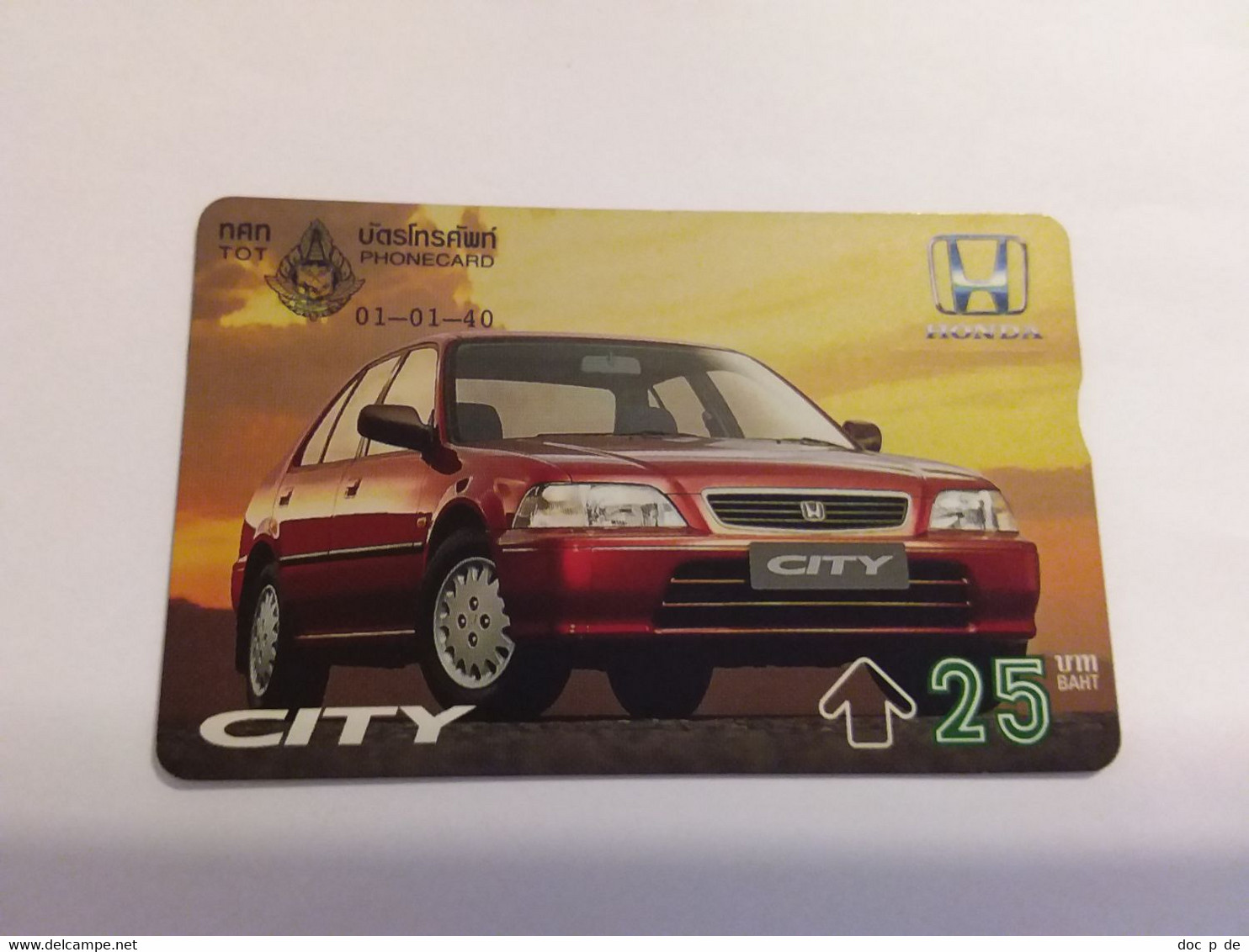 Thailand  - L&G - TOT - T 330 Honda Civic Car Auto  25 Baht 610H  Rare Card - Thaïland