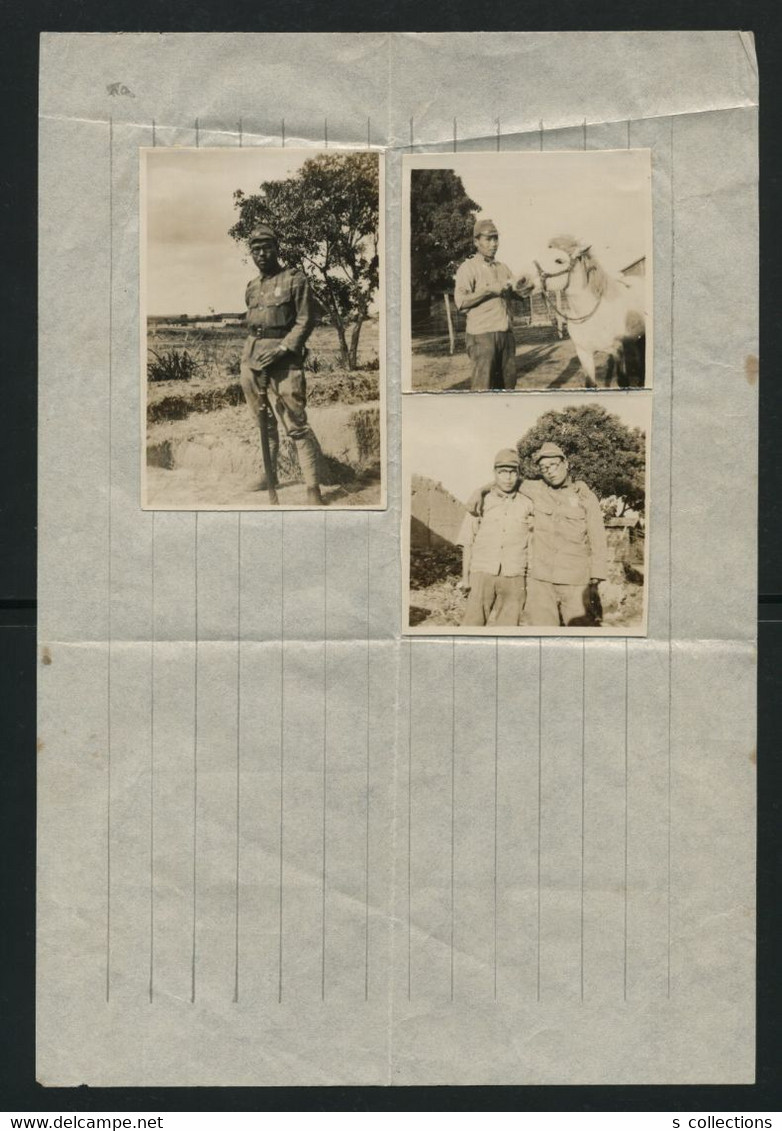 JAPAN WWII Military Horse Picture Letter Sheet South China Japanese Soldier Photos China Chine Japon Gippone WW2 - 1943-45 Shanghai & Nankin