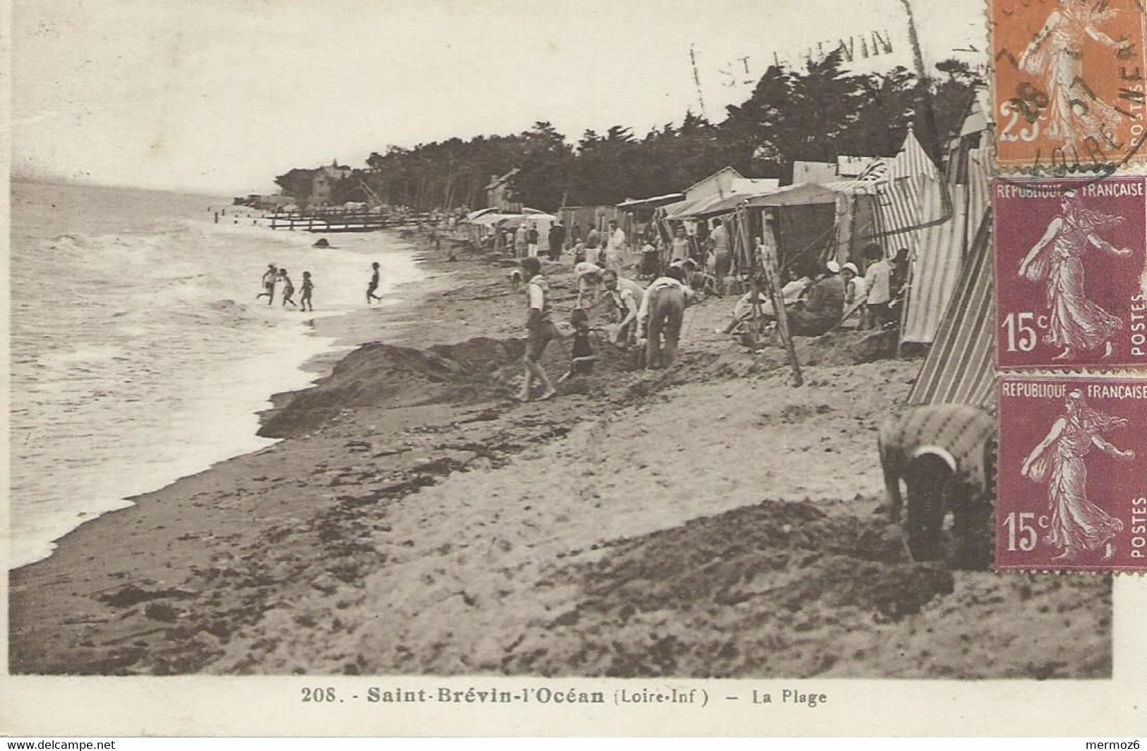 Saint Brévin L’océane La Plage 208 Phototypie Jehly Poupin Carte Animée Baigneurs Enfants - Saint-Brevin-l'Océan