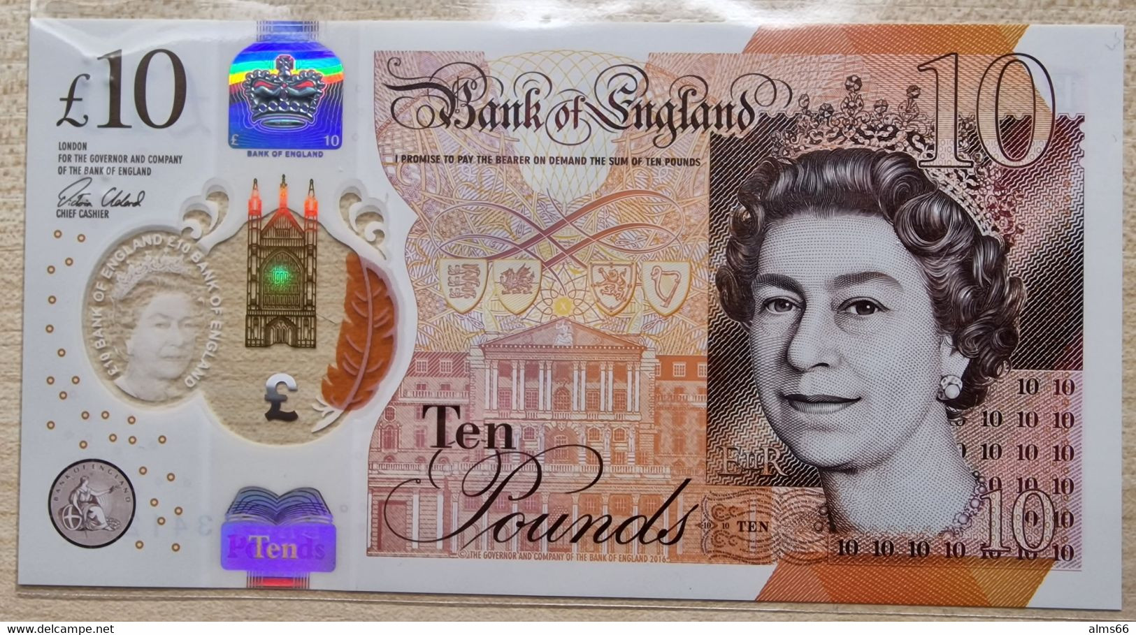 UK Great Britain 10 Pounds 2016 UNC P-395 (1) Polymer - 10 Pounds