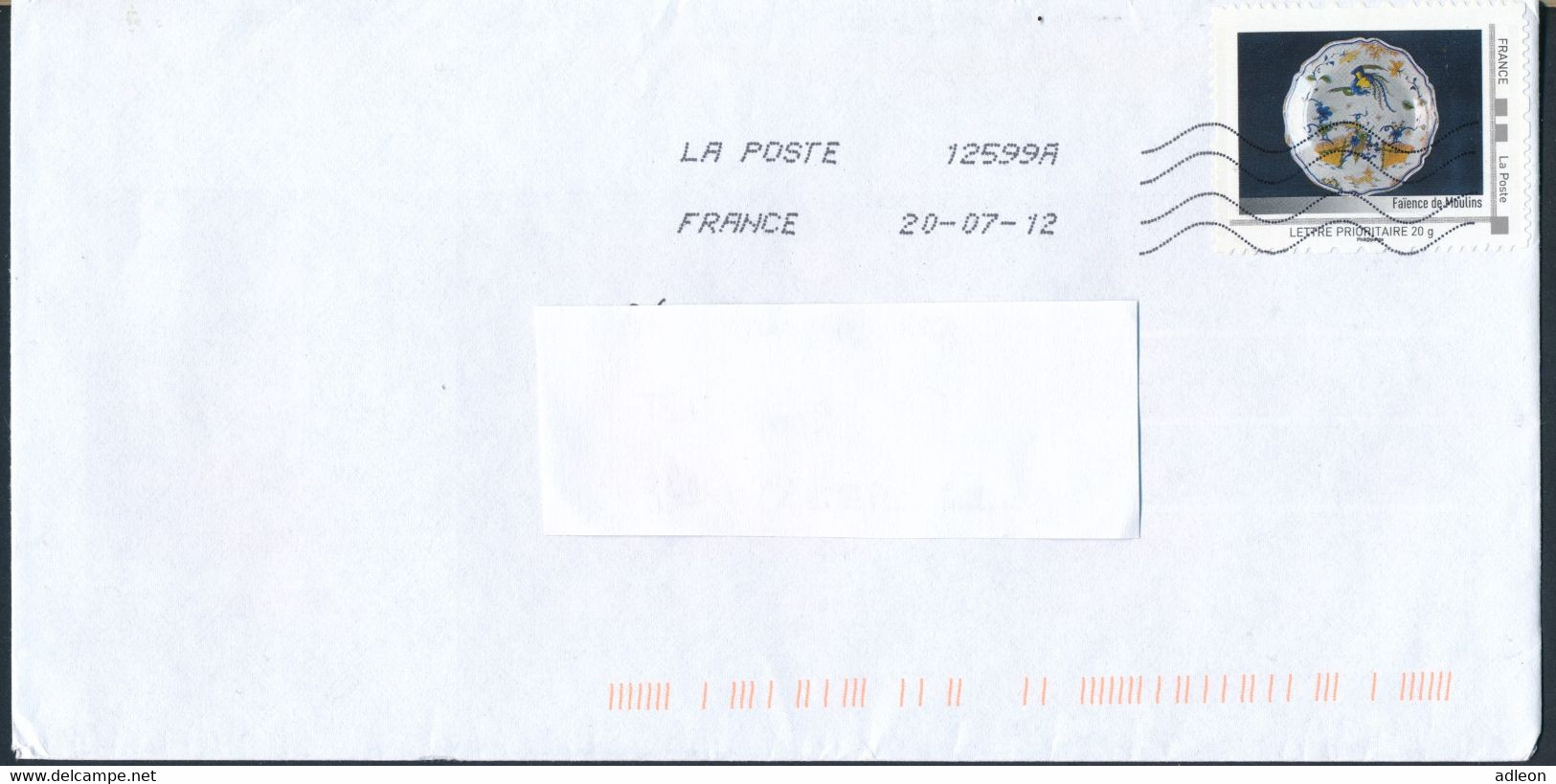 France-IDTimbres - Faïence De Moulins - YT IDT 7 Sur Lettre Du 20-07-2012 - Cartas & Documentos