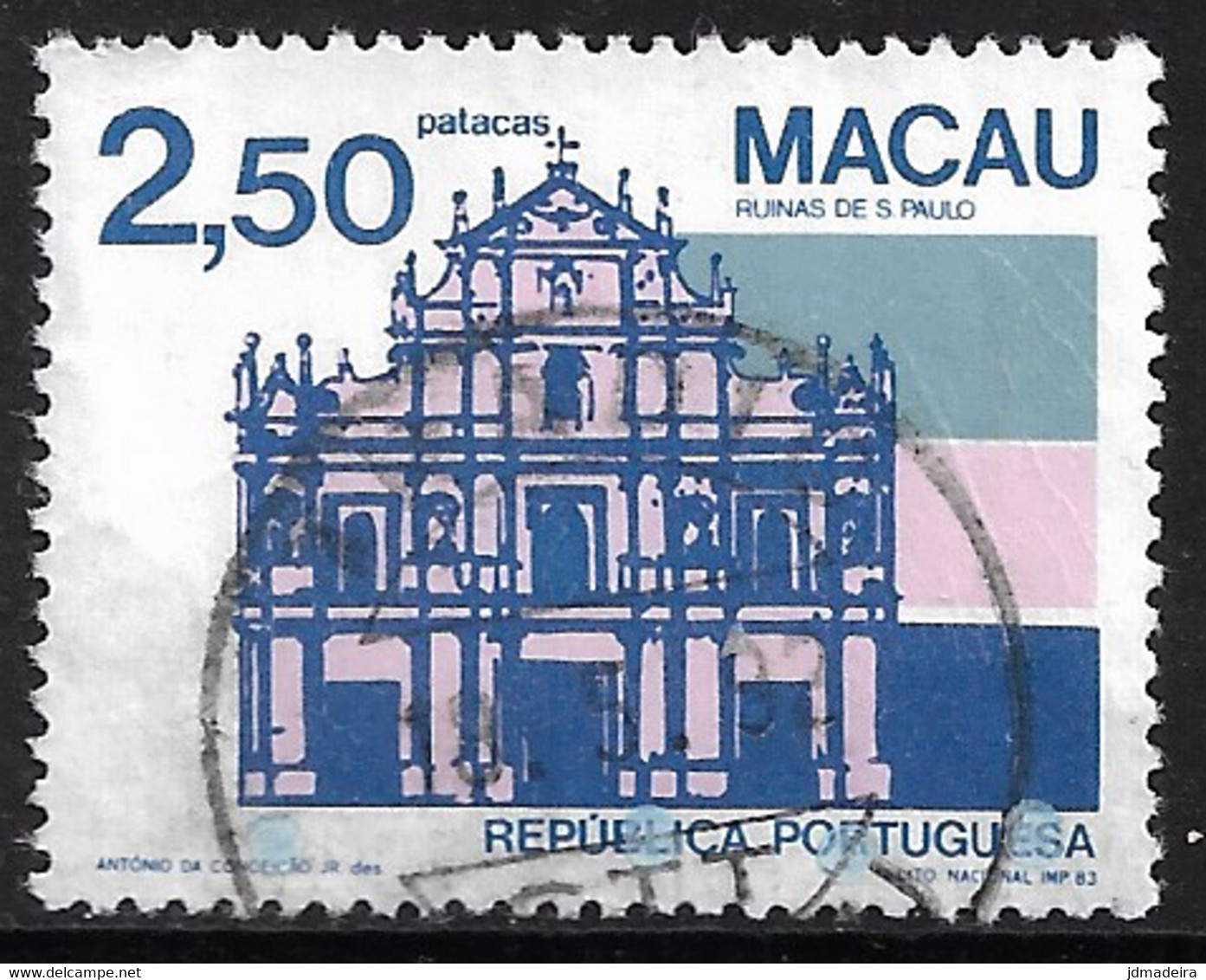 Macau Macao – 1983 Public Buildings 2,50 Pacatas Used Stamp - Gebruikt