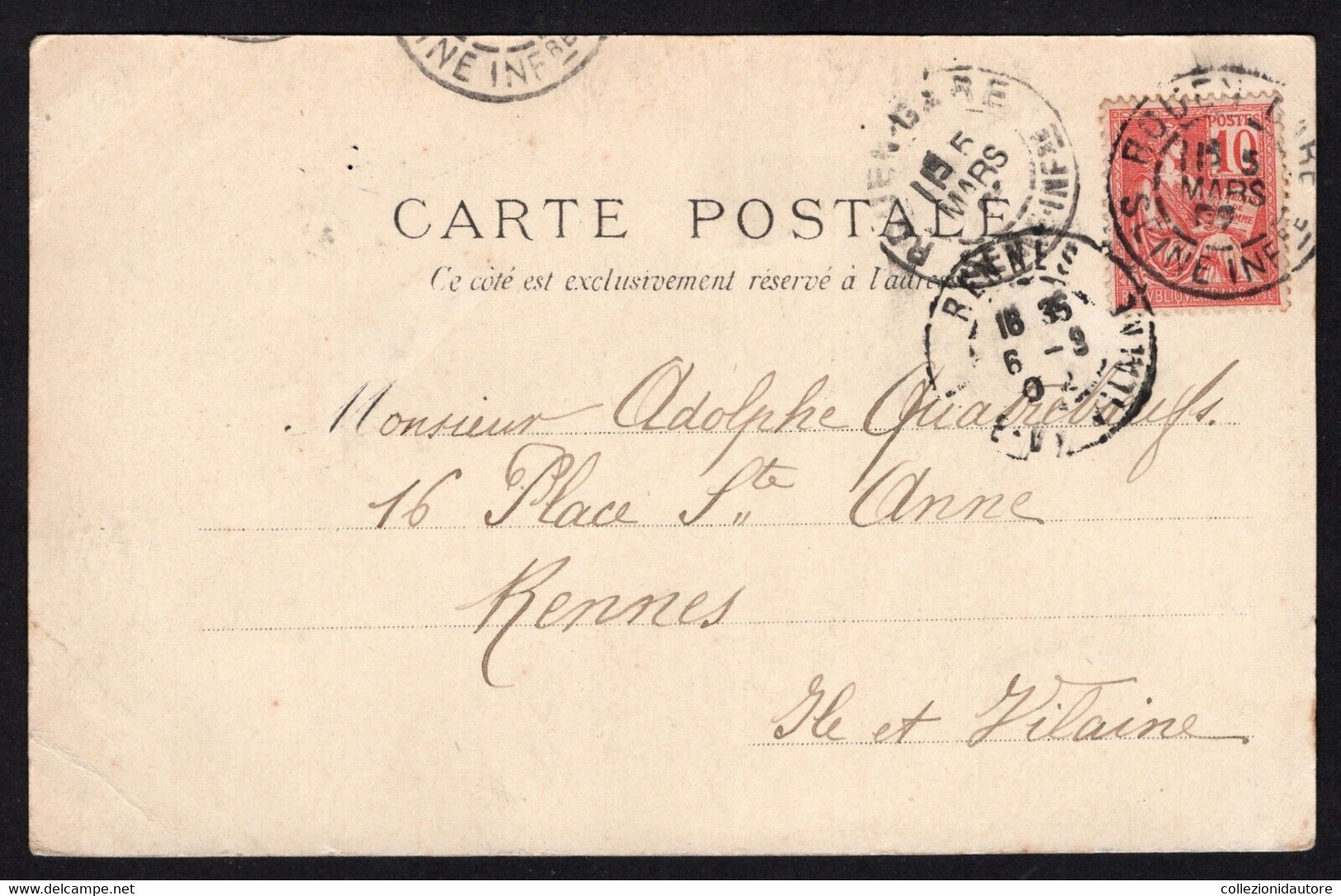 NAPOLÉON - FRANCE - ROUEN - STATUE DE NAPOLEONE BONAPARTE - CARTOLINA FP SPEDITA NEL 1902 - Histoire