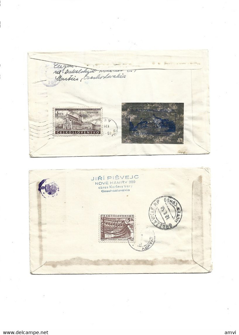 22-12-3440 Tchecoslovaquie  5  Enveloppes 1959 - Briefe U. Dokumente