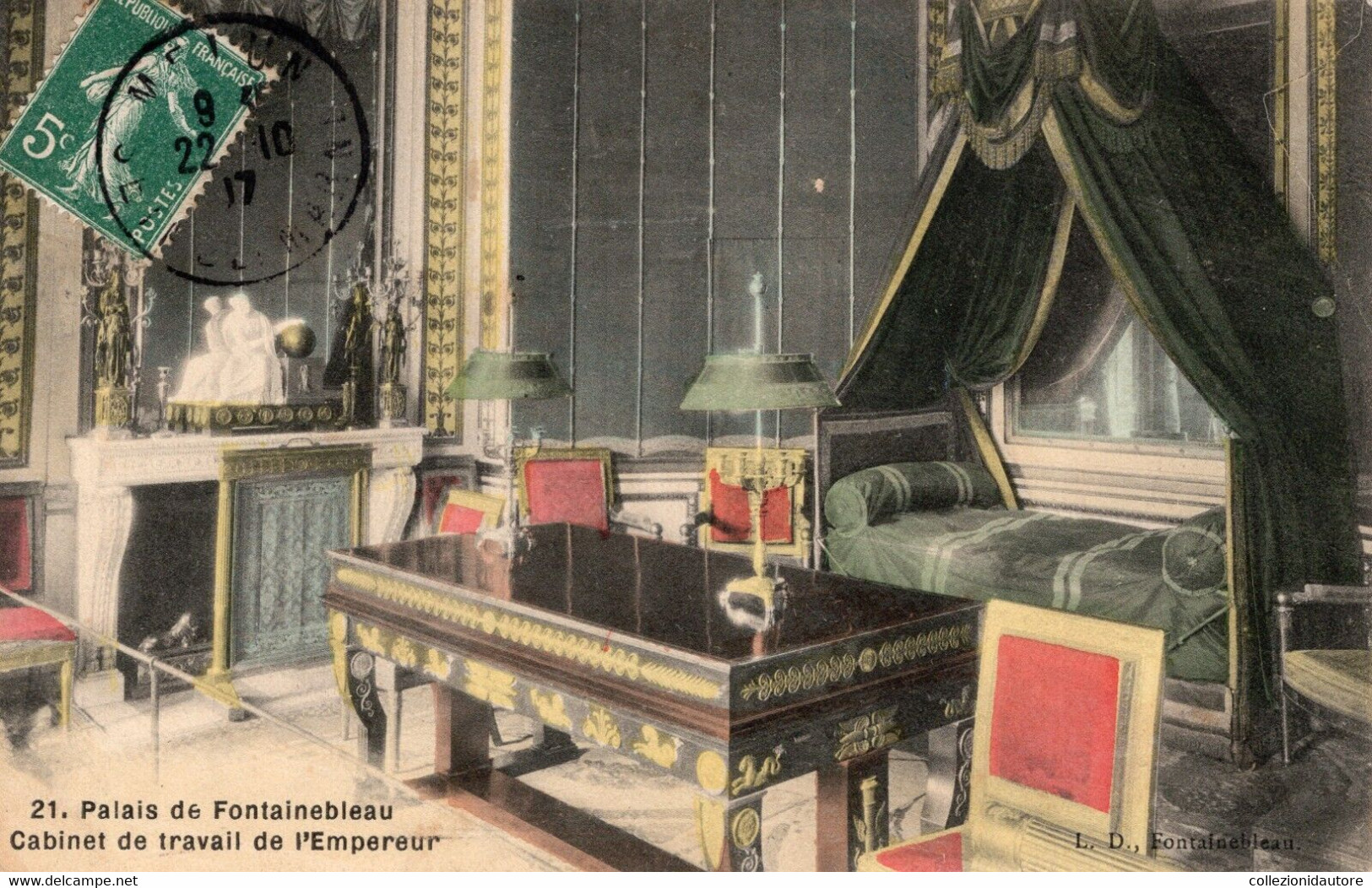 NAPOLÉON - PALAIS DE FONTAINEBLEAU CABINET DE NAPOLEONE BONAPARTE  - CARTOLINA FP SPEDITA NEL 1907 - Histoire