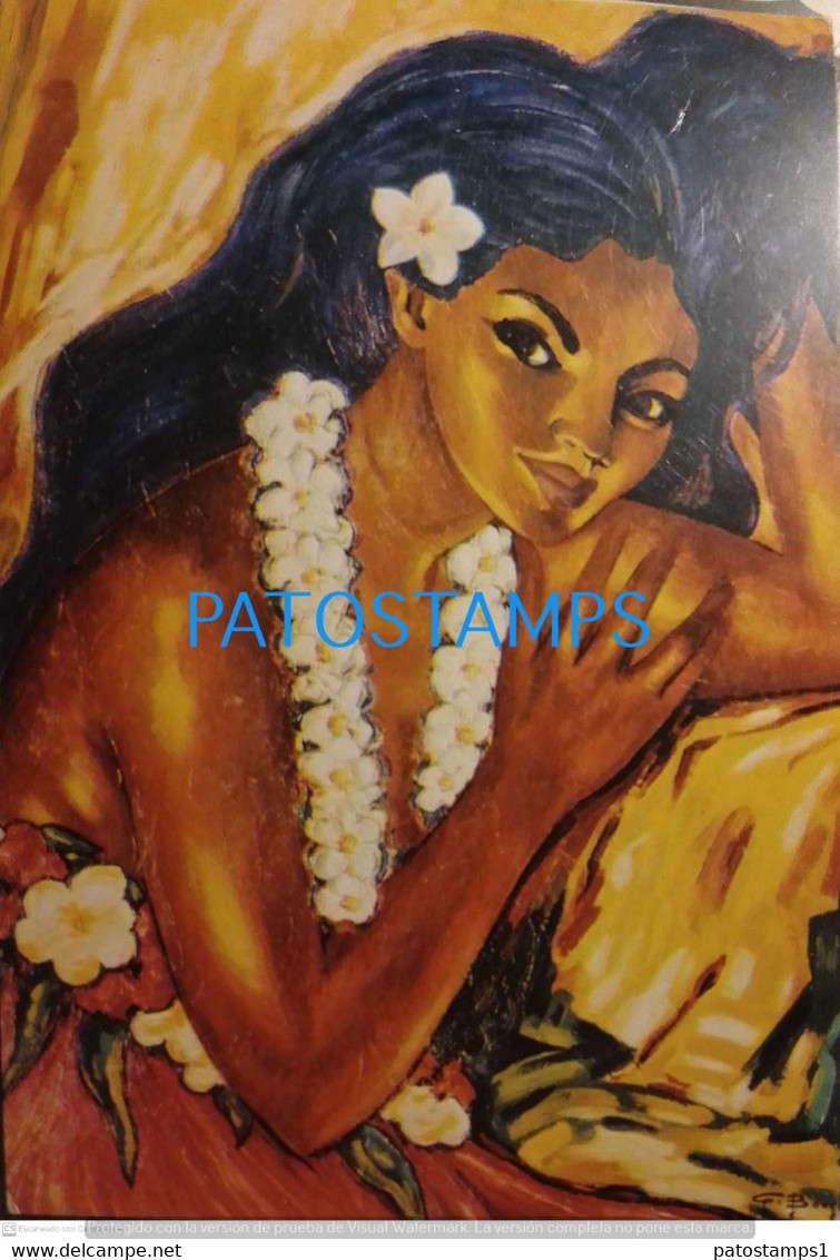 197950 POLYNESIA FRENCH ART ARTE COSTUMES NATIVE WOMAN POSTAL STATIONERY POSTCARD - Postwaardestukken