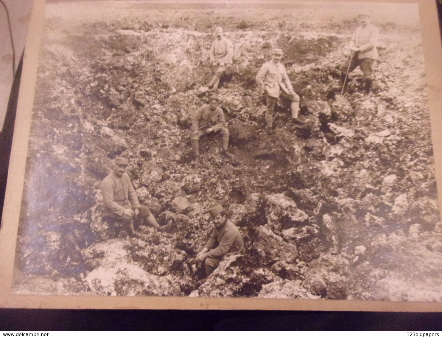 ️  PHOTO 21/17 WWI SOLDATS POILUS DANS TROU OBUS ? - Krieg, Militär