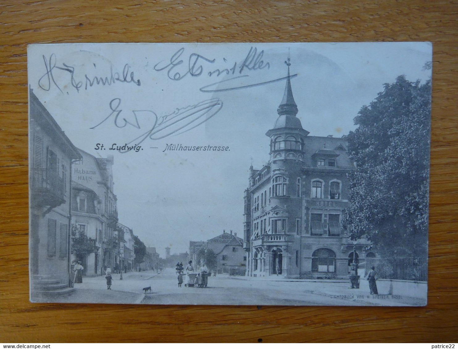 CPA Inédite Timbre Stamp écrite En 1905 - Saint Louis LUDWIG  Mülhauserstrasse Rue De Mulhouse - Saint Louis