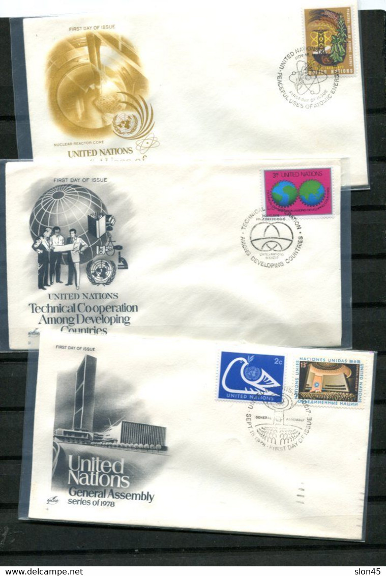 USA UN 6 Covers  FDC General Assembly/Peaceful Uses Of Atomic Energy 14356 - Lettres & Documents