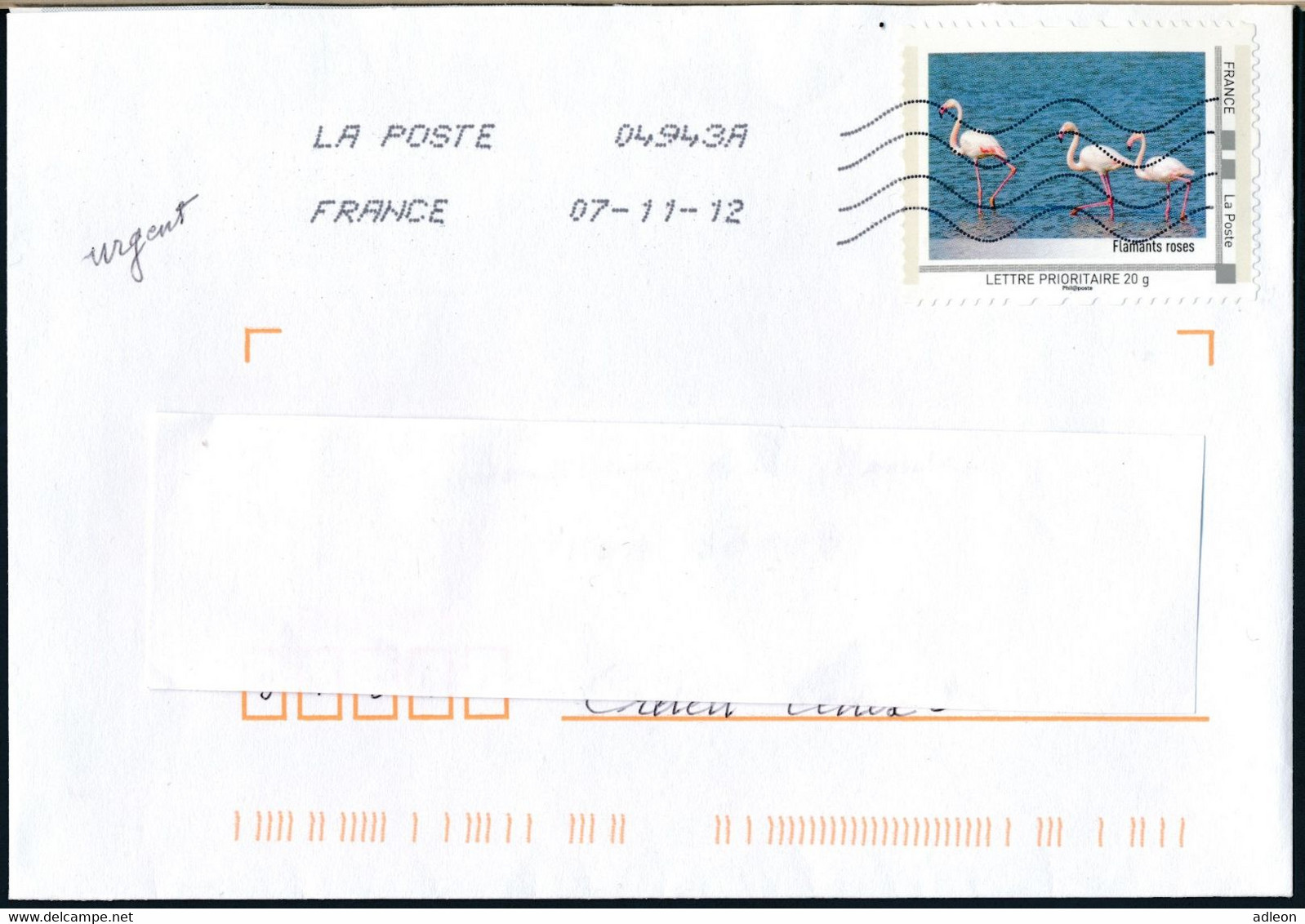 France-IDTimbres - Flamants Roses - YT IDT 7 Sur Lettre Du 07-11-2012 - Brieven En Documenten