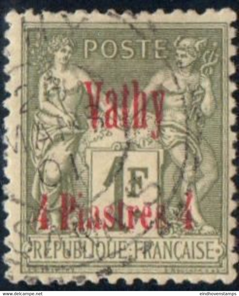 Vathy, Bureau Français 1893 4 Pi On 1 Fr  MH French Office 2212.1805, Samos - Gebraucht