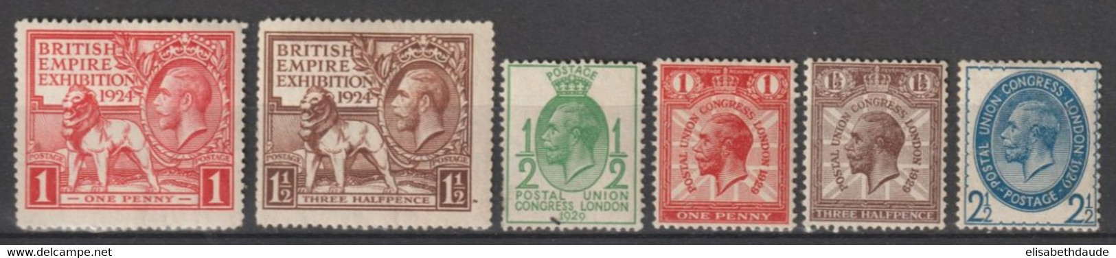 GB - 1924/1929 - SERIES COMPLETES YVERT N°171/172 + 179/182 * MH - COTE = 47 EUR - Unused Stamps