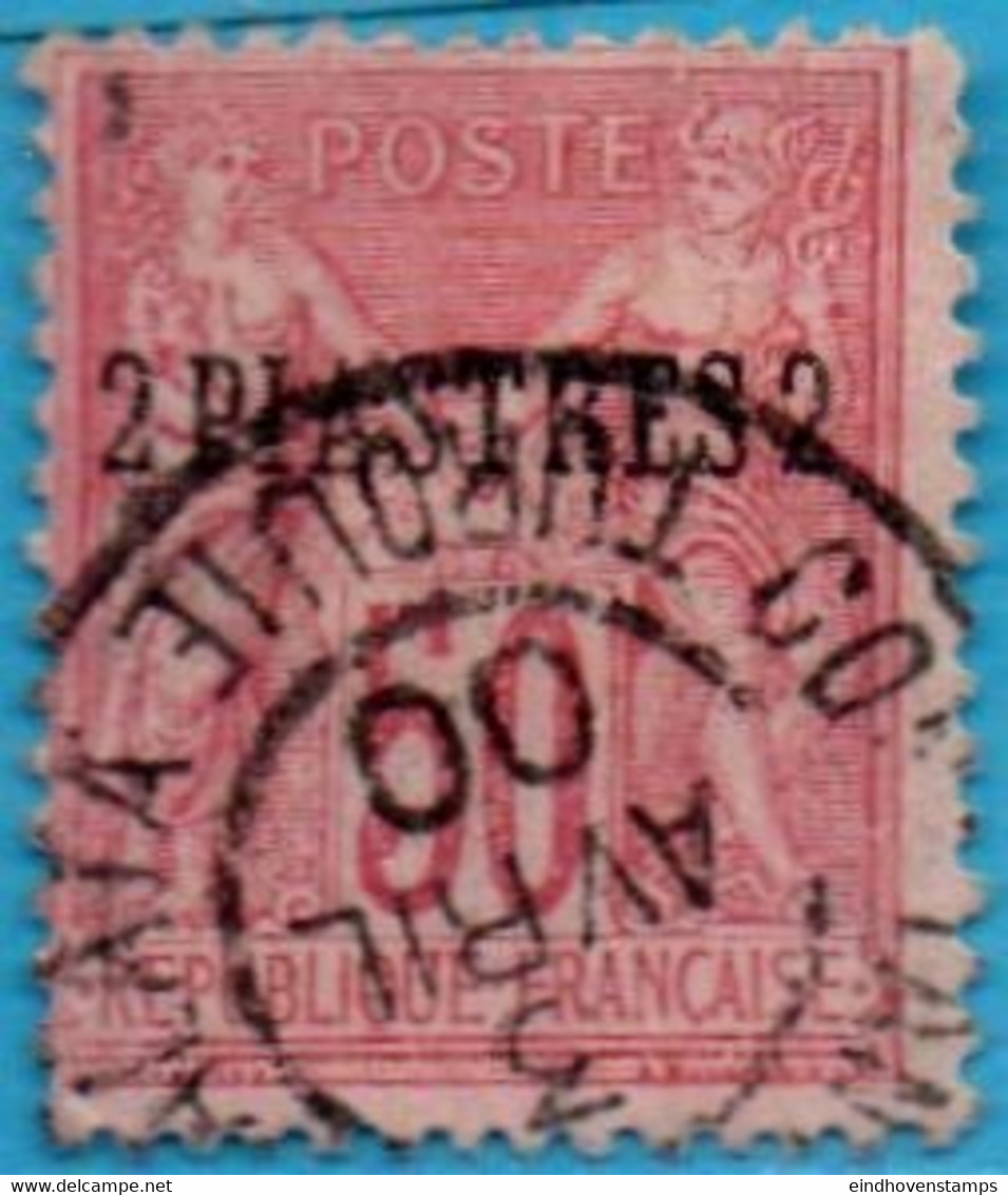 Levant Français, Constantinople 1900 2 Pi On 50 C (type III N Below U) Cancelled French Office 2212.1806 - Usados