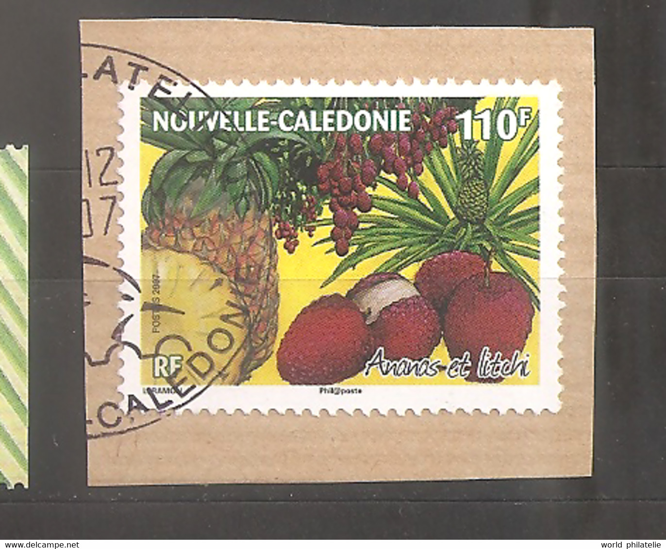 Nouvelle-Calédonie 2007 N° 1028 Iso O Fruits Tropicaux, Timbre Parfumé, Ananas, Litchi, Odeur, Alimentation, Papier - Gebraucht