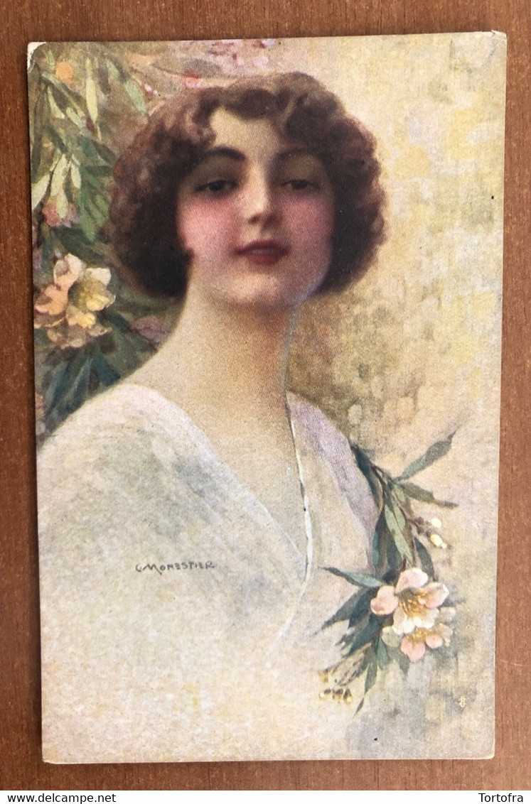 ARTIST SIGNED MONESTIER GLAMOUR DONNA LADY FIORI FLOWERS  T. A. M. SERIE N. S 7512 - Monestier, C.