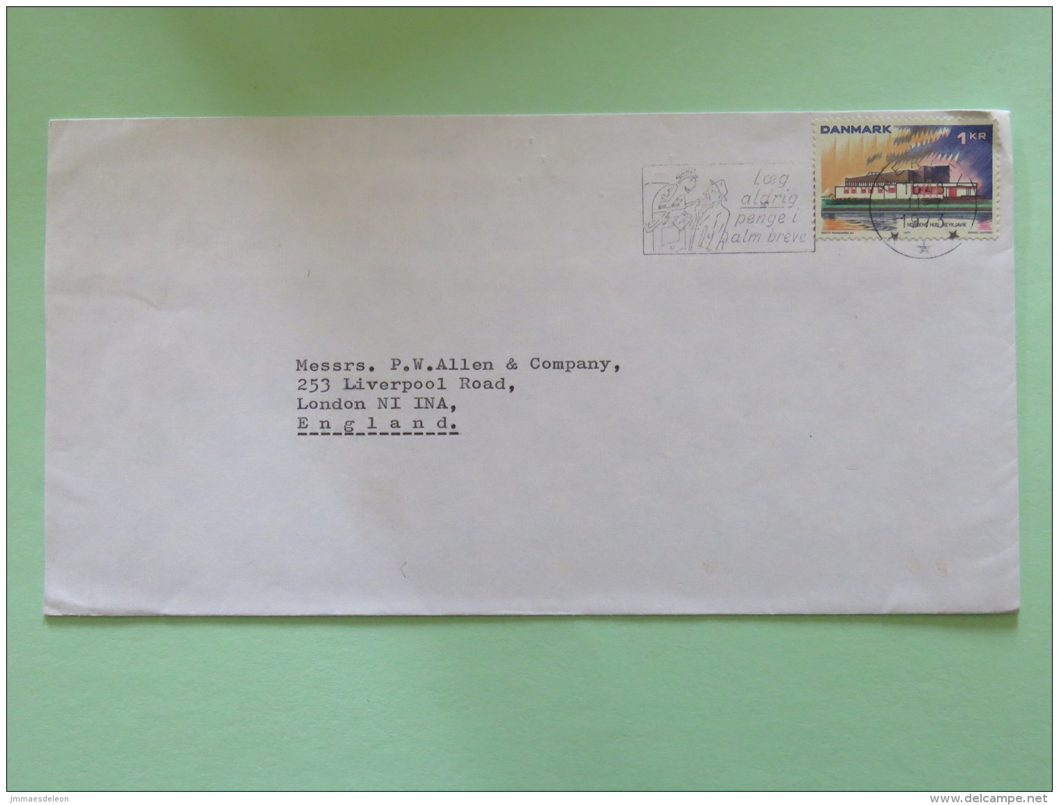 Denmark 1973 Cover Herlev To England - Ship - Postman Slogan - Lettres & Documents