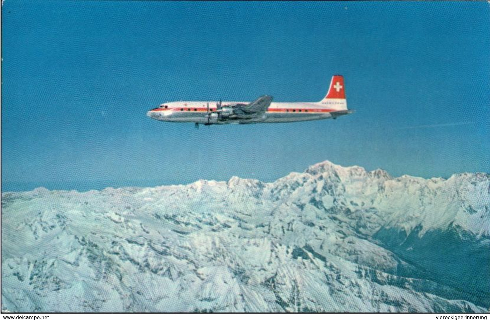 ! Modern Postcard , Ansichtskarte, Douglas DC-7C, Swissair, Propliner, Propellerflugzeug - 1946-....: Moderne