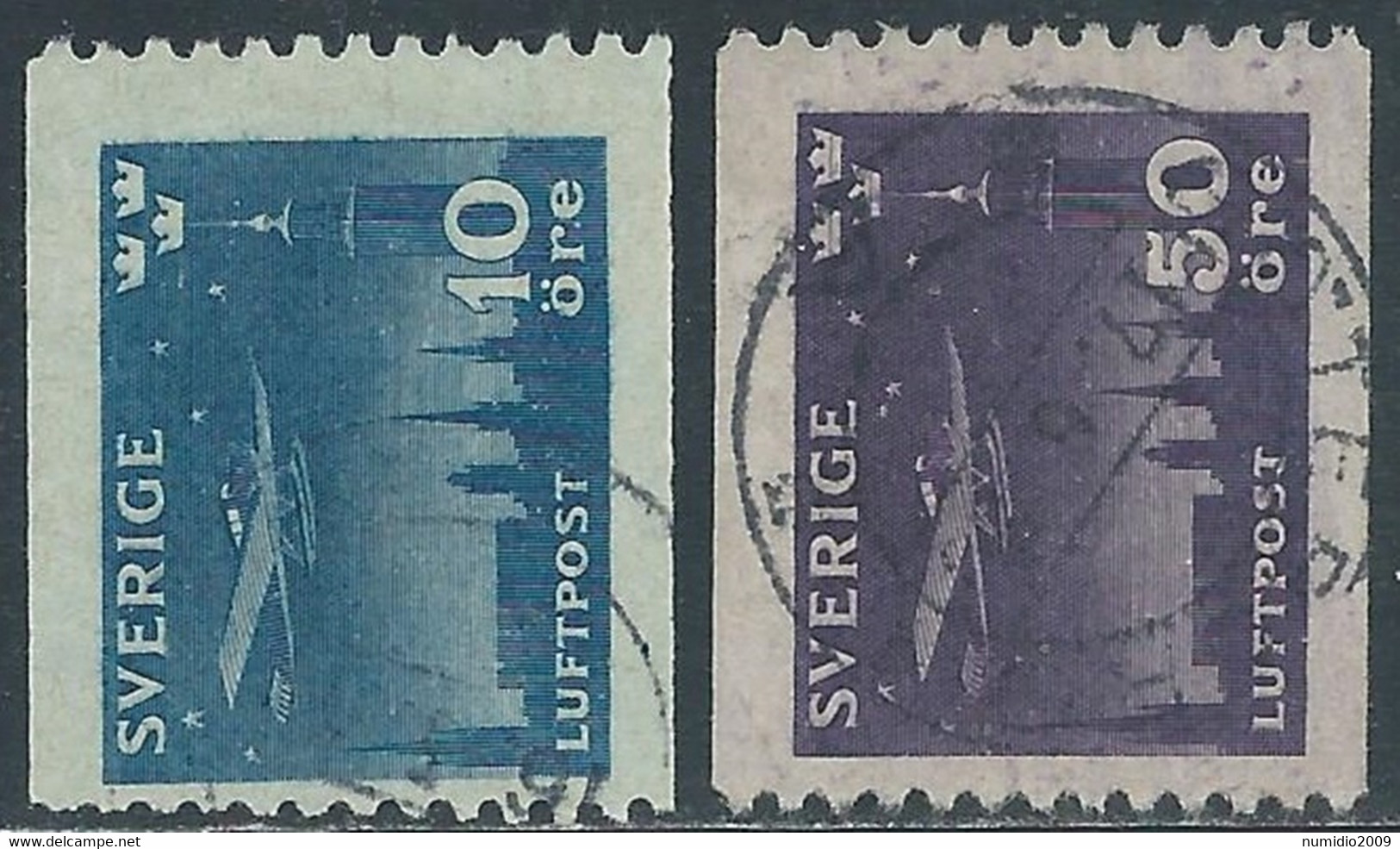 1930 SVEZIA POSTA AEREA USATO VOLO NOTTURNO SU STOCCOLMA - RB25-10 - Oblitérés