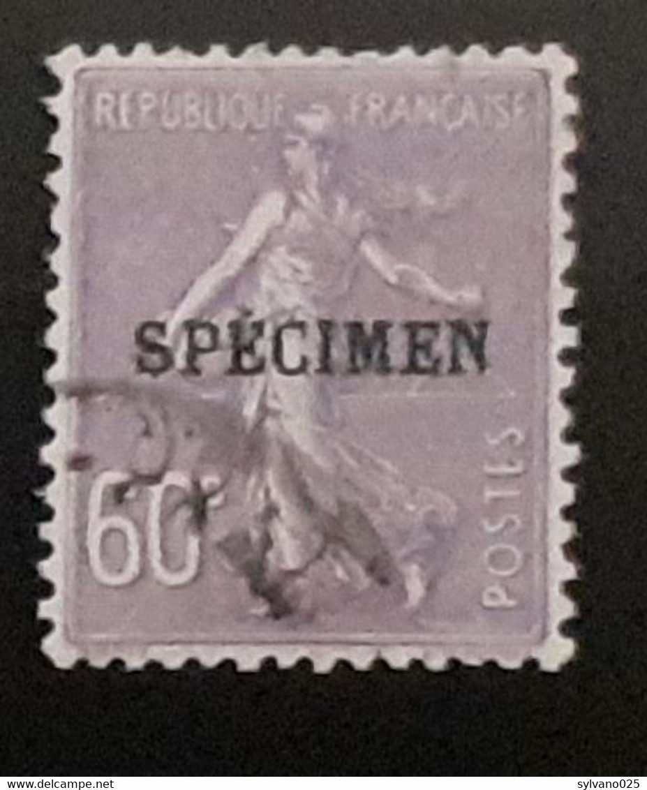 60 Centimes  Violet Semeuse - Surcharge C (specimen) Des ANNULE -  LUXE - Specimen