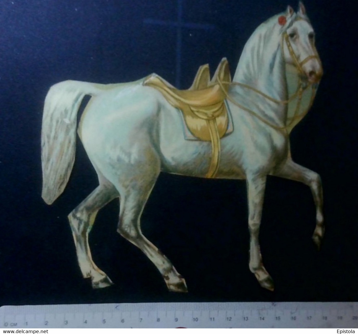 ► CHEVAL (Horse). Grand Découpis époque Victorienne XIXe "Victorian Die-cuts" - Animales