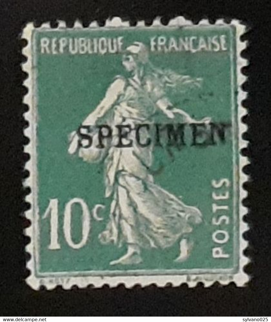 10 Centimes Vert Semeuse - Surcharge C (spécimen) Des ANNULE -  LUXE - Specimen