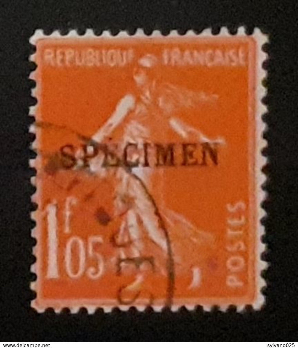 1Fr05 Vermillon Semeuse - Surcharge C (spécimen) Des ANNULE -  LUXE - Specimen