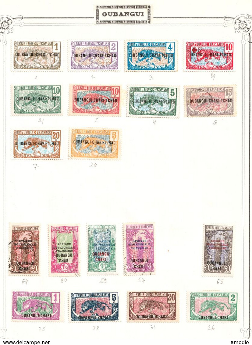 Oubangui YT 1/7, 19/21, 25/26, 28, 31, 57, 59, 64/65, 80 Oblit N* Infime - Used Stamps