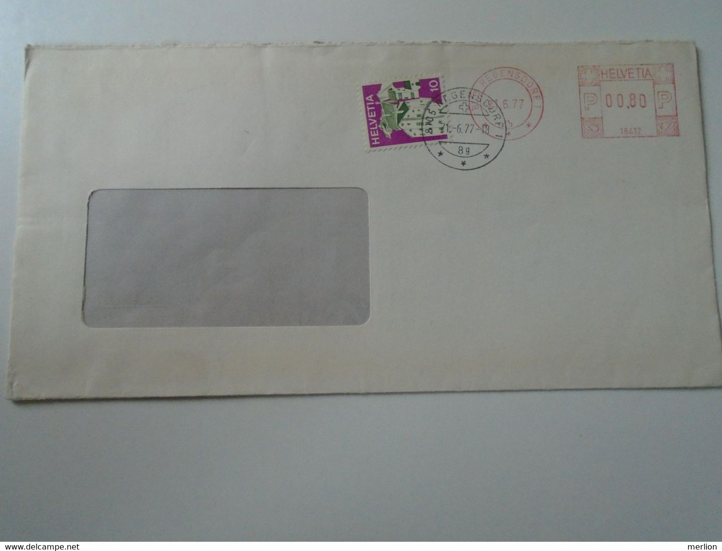 ZA400.16   Switzerland Suisse   Uprated  Postage Meter - Cancel  1977 Regensdorf    - Ema -red Meter - Affranchissements Mécaniques