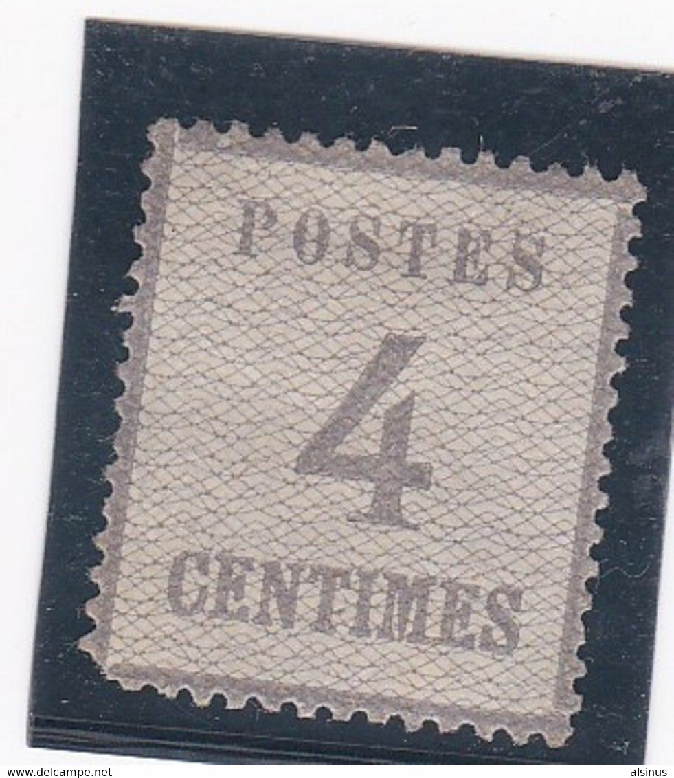 FRANCE - ALSACE-LORRAINE - 1870 - 4 CENTIMES GRIS LILAS - BURELAGES DROITS - Unused Stamps