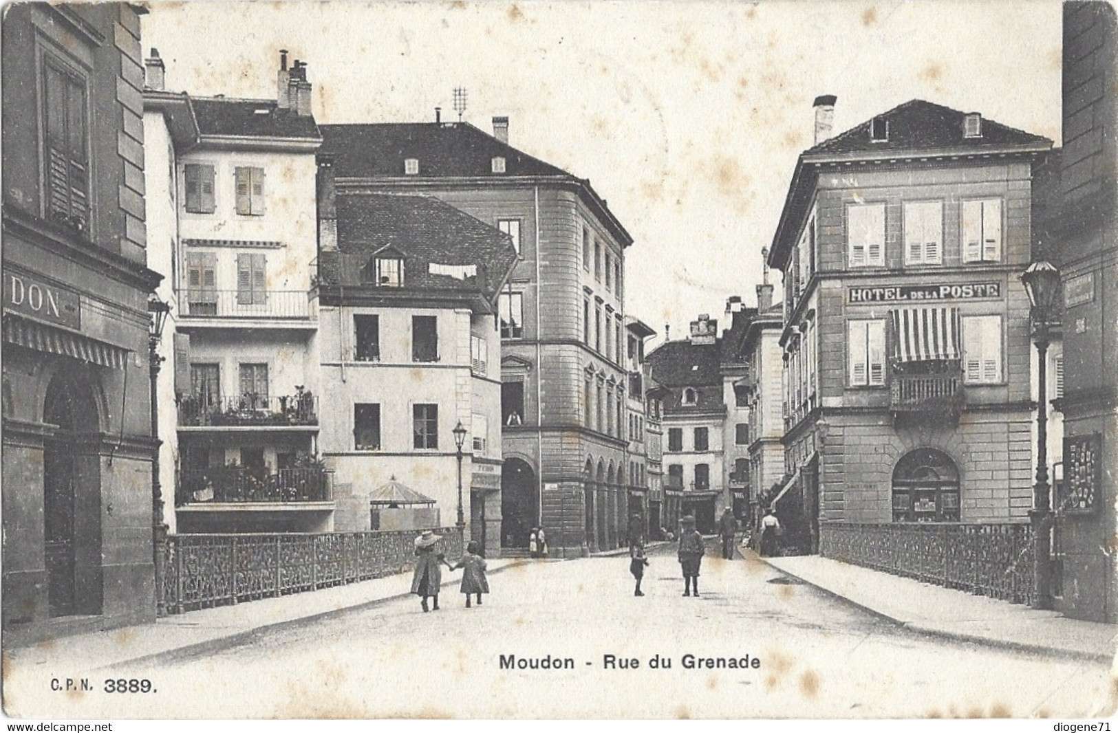 Moudon Rue Grenade Animée 1905 - Moudon