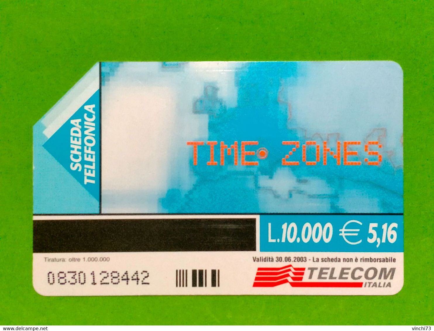 ! - ITALIA -SCHEDA TELEFONICA  TIME ZONES - Public Themes