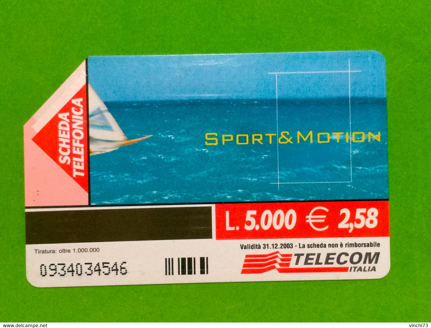 ! - ITALIA -SCHEDA TELEFONICA SPORT E MOTION - Public Themes