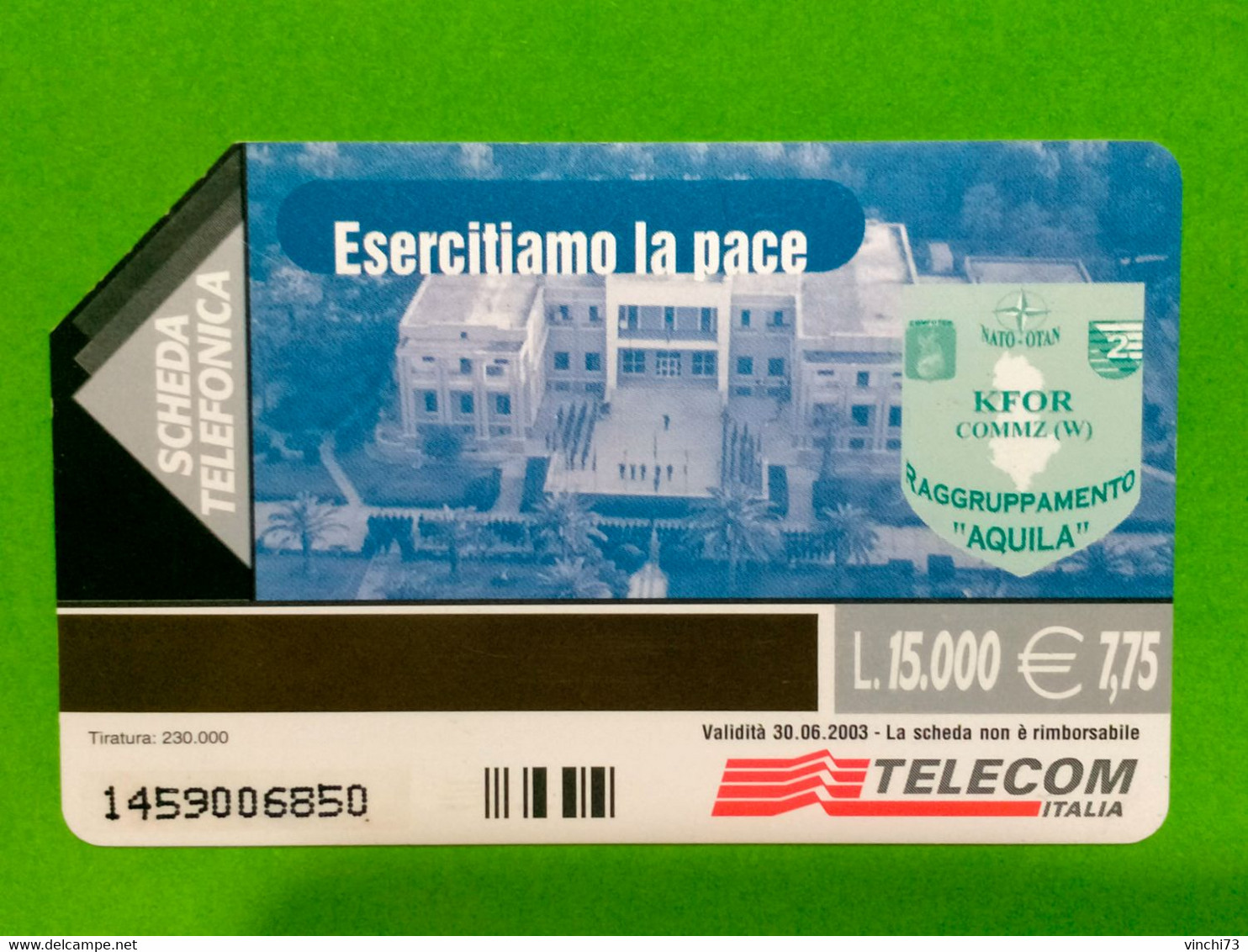 ! - ITALIA -SCHEDA TELEFONICA ESERCITIAMO LA PACE - Publieke Thema