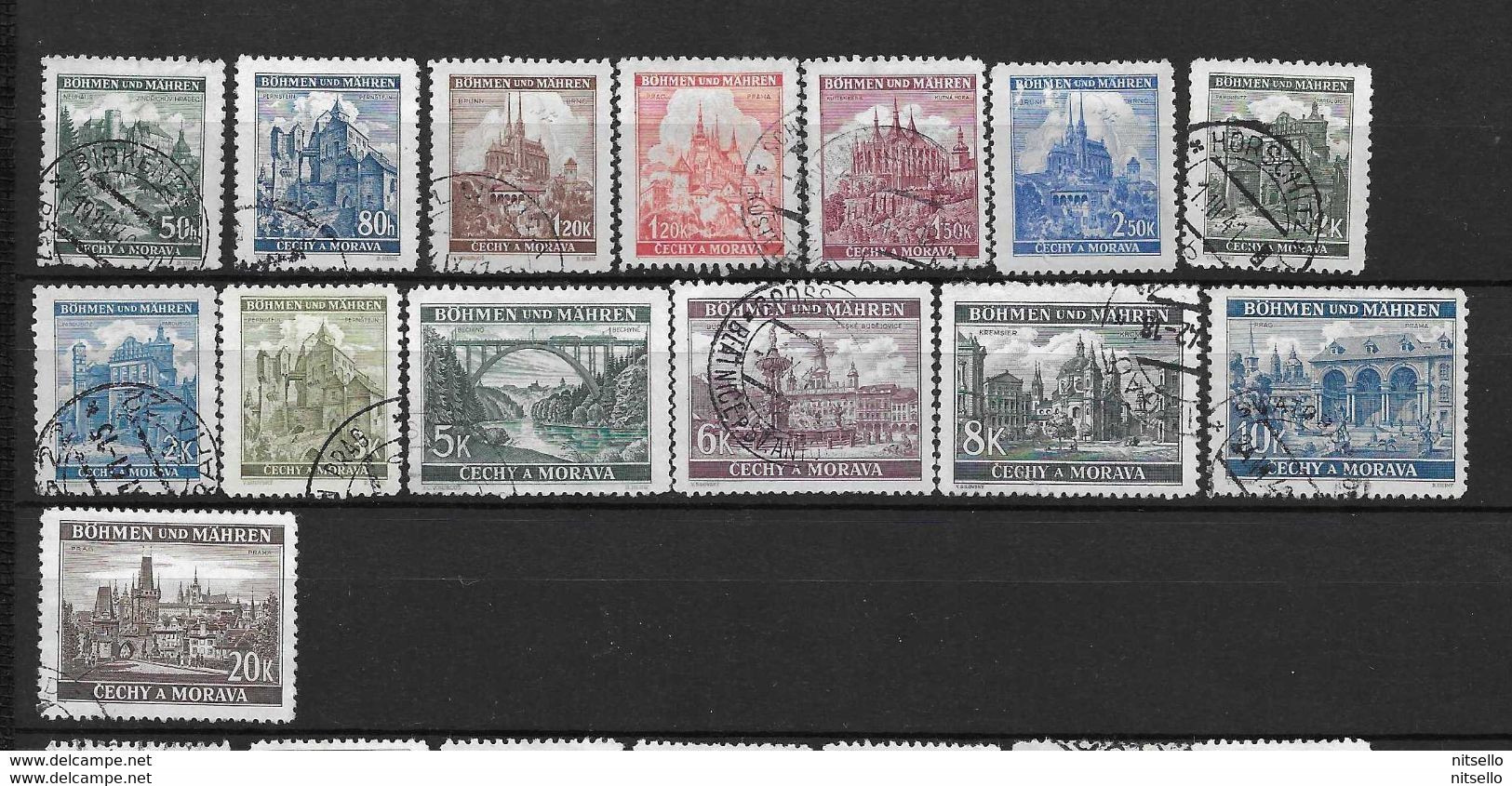 LOTE 2148 A  ///  BOHEMIA Y MORAVIA   YVERT Nº: 47/60 - Used Stamps