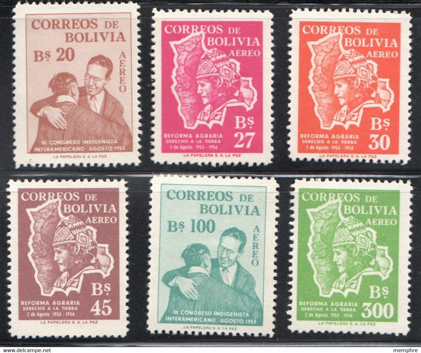 1954 Congrès Interaméricain Des Indiens Poste Aérienne  Sc C176-181 - Bolivia