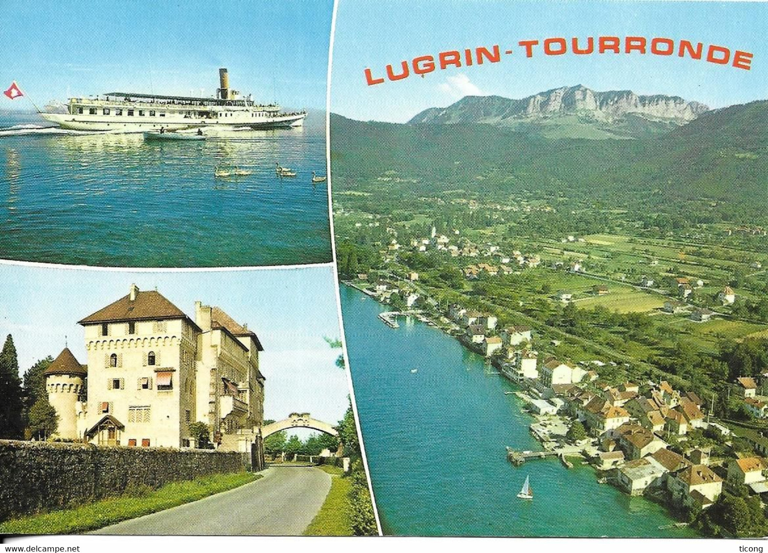 LUGRIN TOURRONDE HAUTE SAVOIE - VUE AERIENNE, CHATEAU, BATEAU, EDITION CELLARD A BRON RHONE, VOIR LE SCANNER - Lugrin