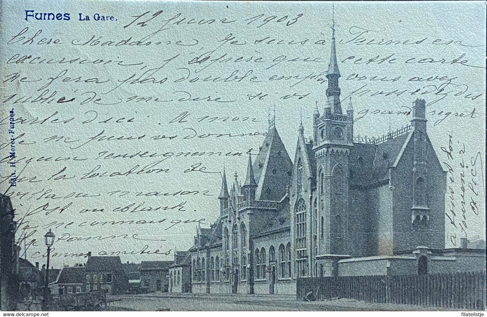 Veurne Het Station Gelopen 1903 - Veurne